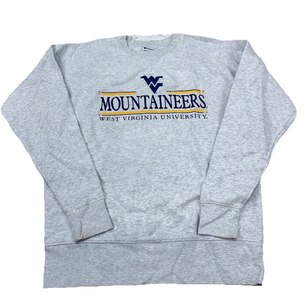 West Virginia Mountaineers Sweatshirt Men Medium Crew Neck Sweater WVU Sewn A03*